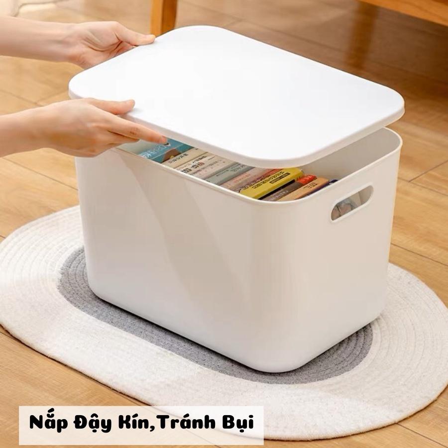 Plastic Storage Box Milky White Premium Multipurpose with 100% Airtight Lid and Non-Slip Handle for Home or Office