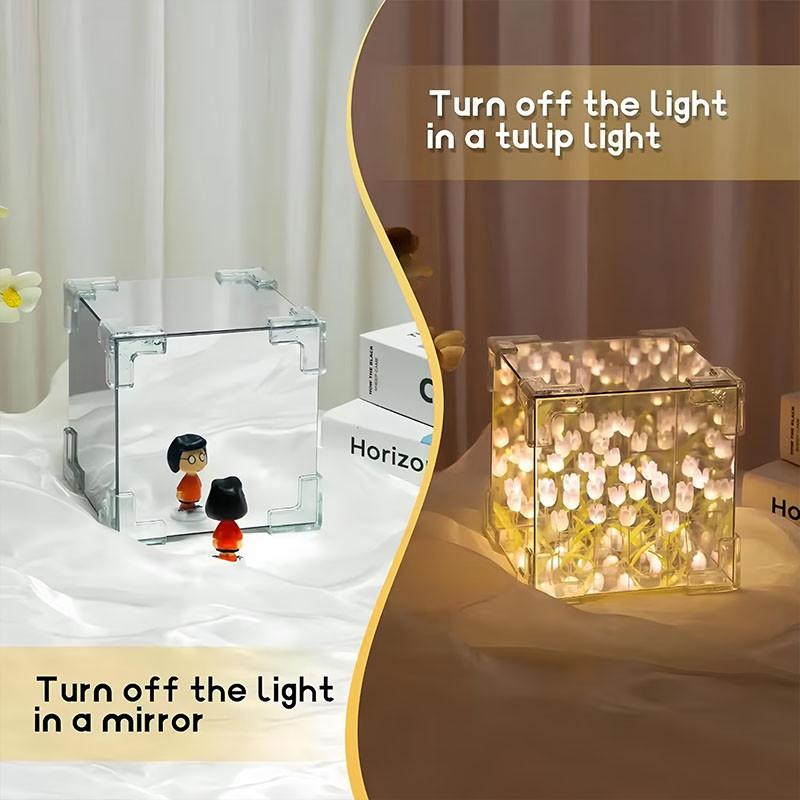 Creative DIY Handmade Tulip LED Night Light - Romantic Atmosphere Light for Bedroom Decor - Unique Gift for Girlfriend