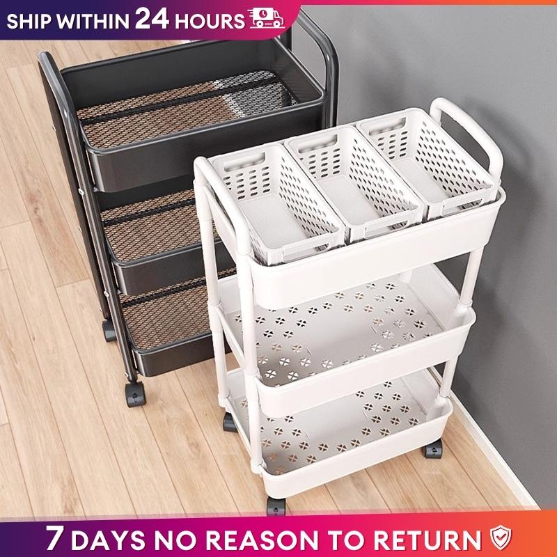 kitchen shelves storage rack 3/4/5 Layer Trolley cart Crevice Rack With Wheel Organizer towel bathroom rack shampoo Bedroom Bathroom Moveable Belt pulley Multi-layer Multi-function multifunctional home supplies storage holders & racks
