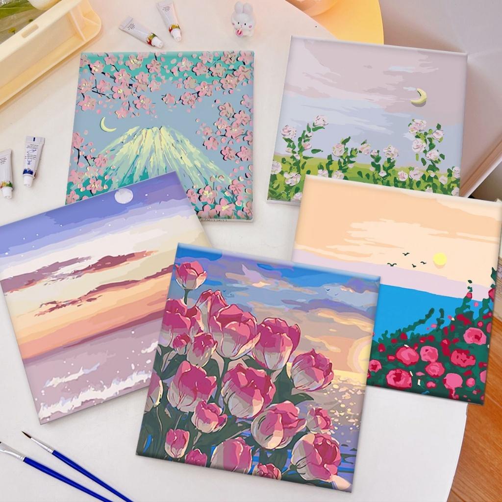 DIY Digital Oil Paint by Numbers Kit - 20x20cm Canvas with Frame - Easy Number Painting for Beginners - Wall Decor - Personalized Artistic Creation
