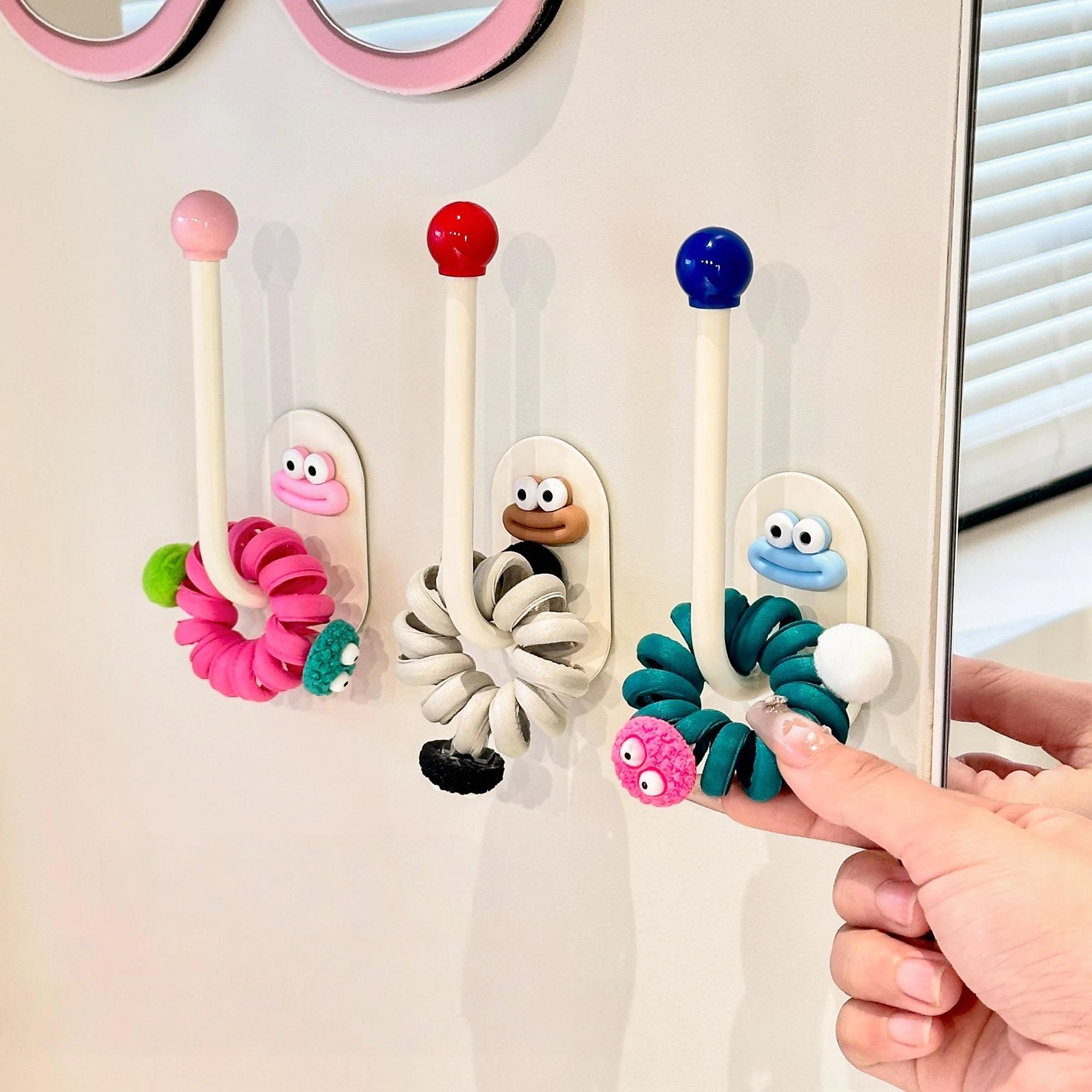 Space-Saving Wall Mount Rack for Small Hair Accessories, 11cm Hook, Premium Plastic, Assorted Colors, Multi-Use