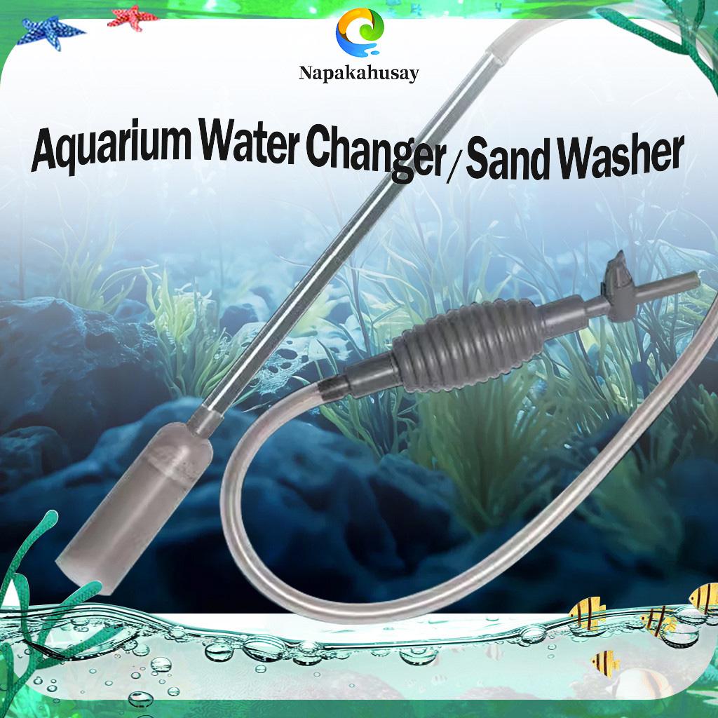 170cm Manual Aquarium Siphon Cleaner, 3-in-1 Sand Washer, Waste Disposal Unit, Suitable for Fish and Turtle Tanks