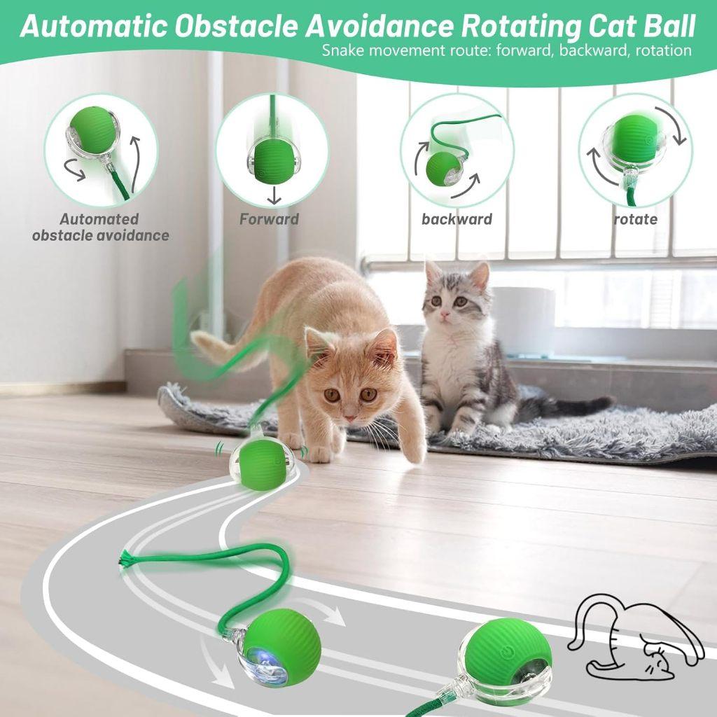 智能互动猫玩具球自动滚动球 可充电电动猫狗玩具 三种模式不可预测运动
