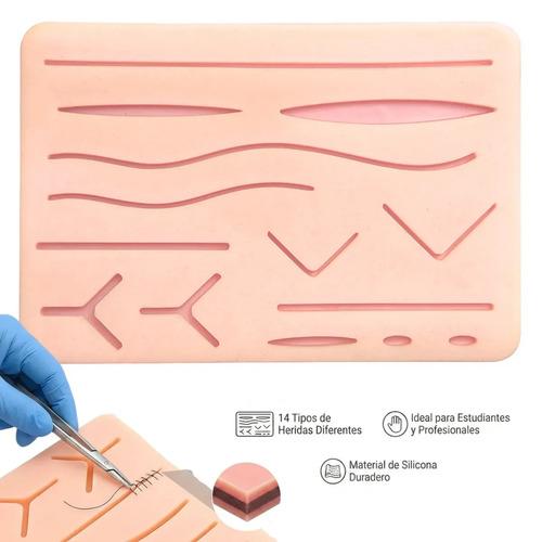 Almohadilla De Práctica De Sutura Con 14 Heridas Simulador De Piel De Silicona Para Estudiantes De Medicina Y Enfermería