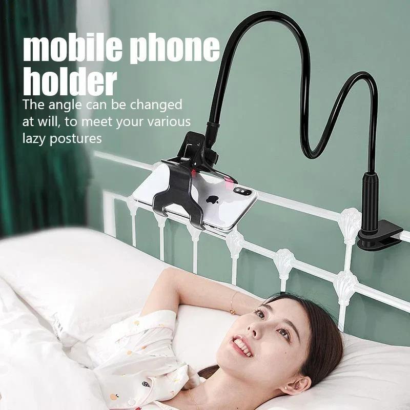 360° Rotation Clip Lazy Bed Hand Phone Holder Stand Desktop Mount for Phone Adjustable Angle for Various Postures Smartphone Cellphone Accessory