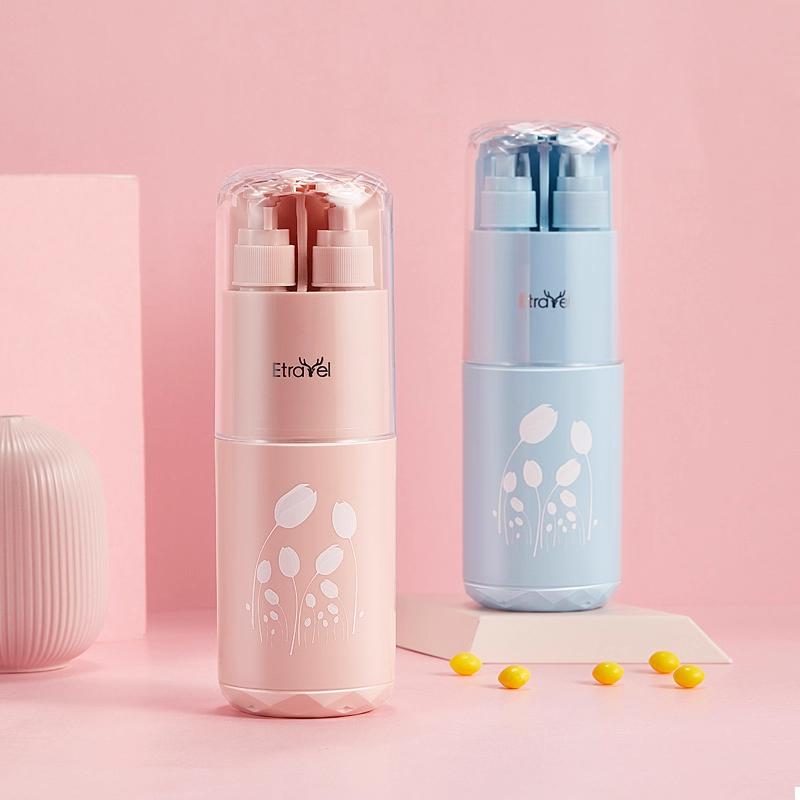 8-Piece Compact Travel Set - Versatile Cup Design, Bright Colors, 90ml Capacity, Convenient Airplane Carry-On