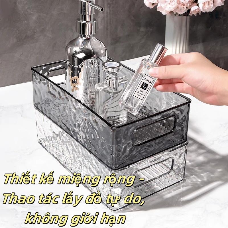 Unbreakable Plastic Storage Tray, Premium Multi-Purpose with Convenient Handle, Anti-Spill Design for Family
