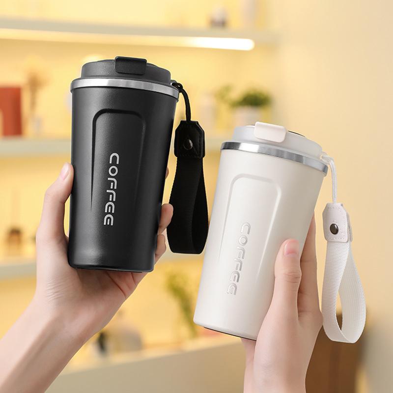 Termo De Acero Inoxidable 500ml Vaso Térmico Portátil Para Café Con Tapa Taza Aislada Para Oficina Escuela 5 Colores