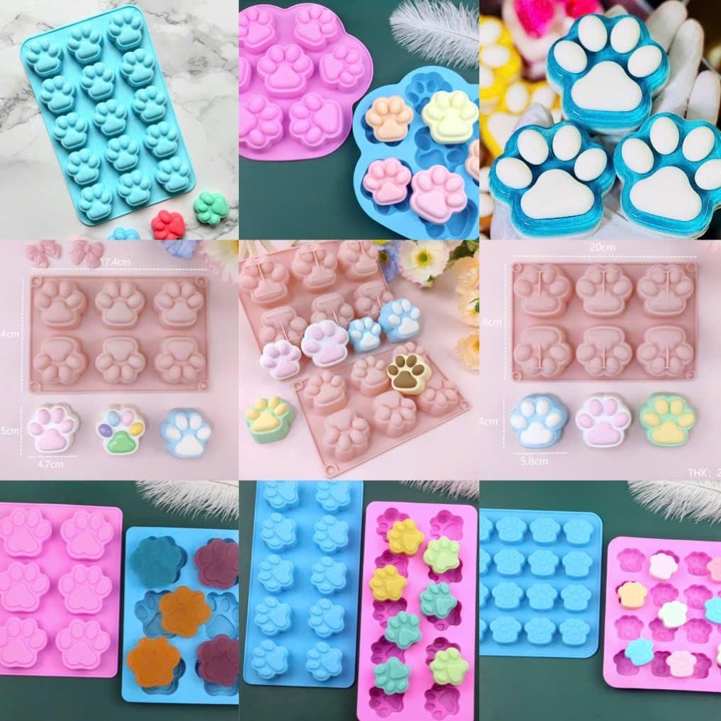 Silicone Mold Cute Cat Dog Paw for Chocolate, Silken Tofu, Jelly, Pudding, Soap