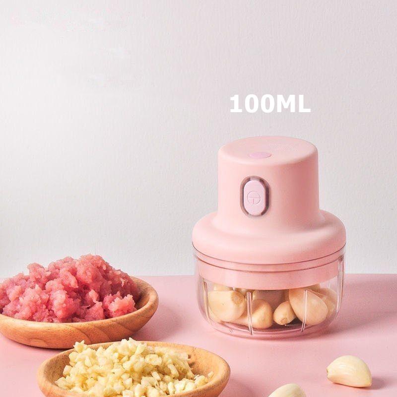 迷你电动食物处理器250ml蒜泥器和蔬菜切碎器无线USB充电式三片刀片肉类绞碎机