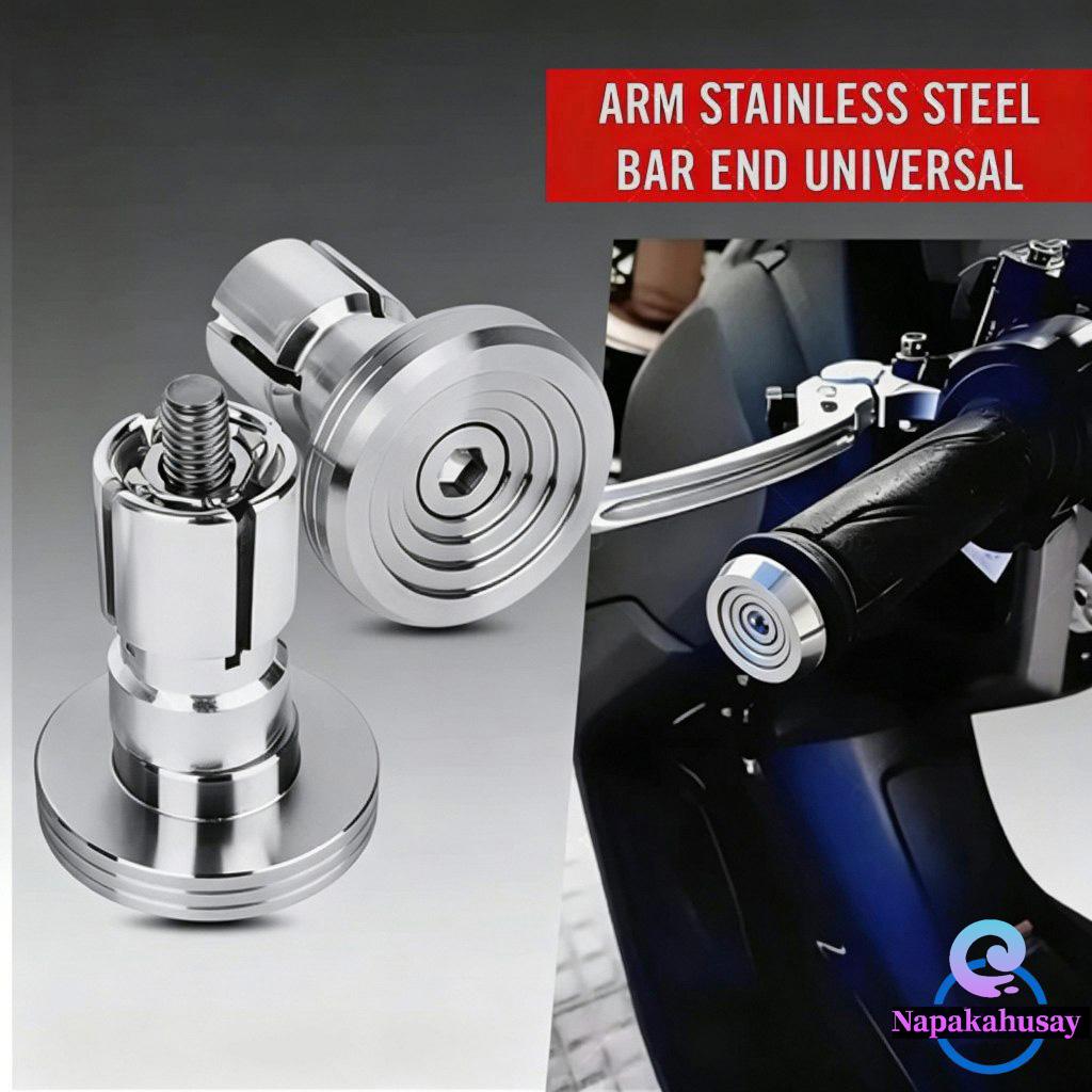 2pcs Universal Motorcycle Bar End Stainless Steel Made in Thailand CNC Handlebar Balance Plug For NMAX AEROX CLICK Beat Vespa (1 Pair)