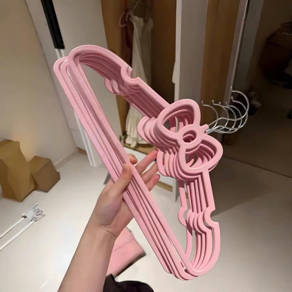防滑可爱蝴蝶结衣架套装 家用衣柜阳台晾晒干湿两用 不留痕结实耐用美观