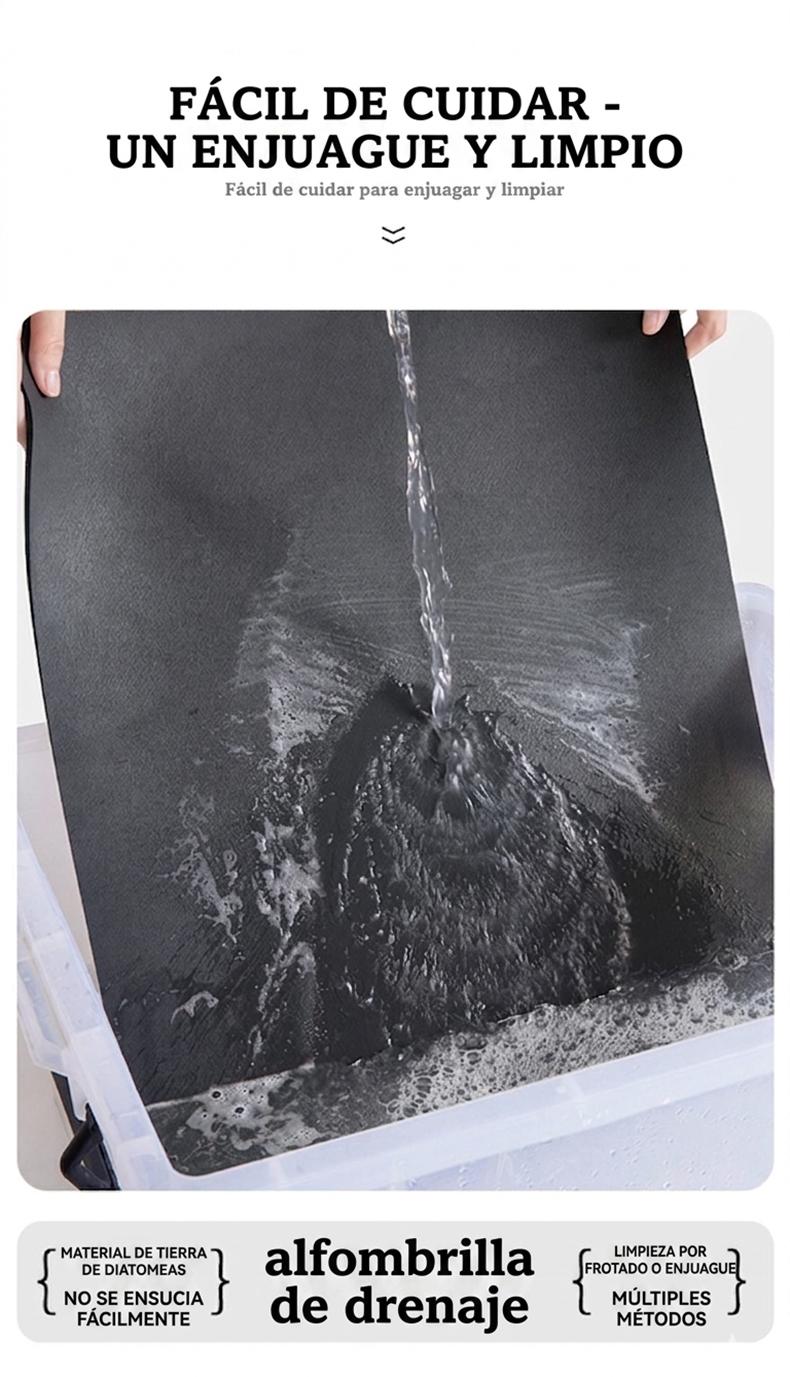 碗碟沥水垫 吸水防滑橡胶底座 适用于厨房水槽边盘子杯子餐具沥水晾干垫 家用 1件装