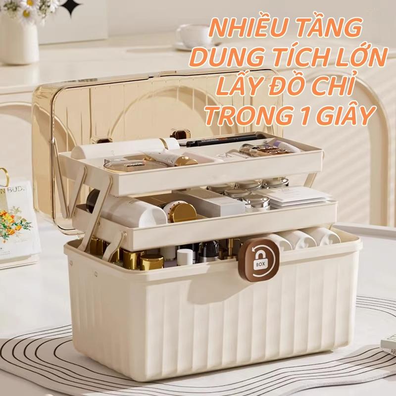 3-Tier Multipurpose Storage Box 2025 - Large Capacity Organizer for Medicine, Cosmetics, Personal, Bathroom, Kitchen