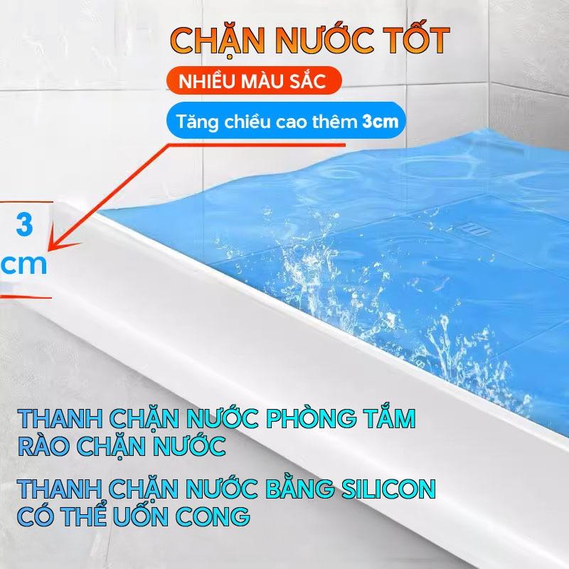 Water Barrier Strip for Bathroom Threshold, Sink, Bathtub & Countertop, Flexible for All Floors, Kitchen & Bathroom
