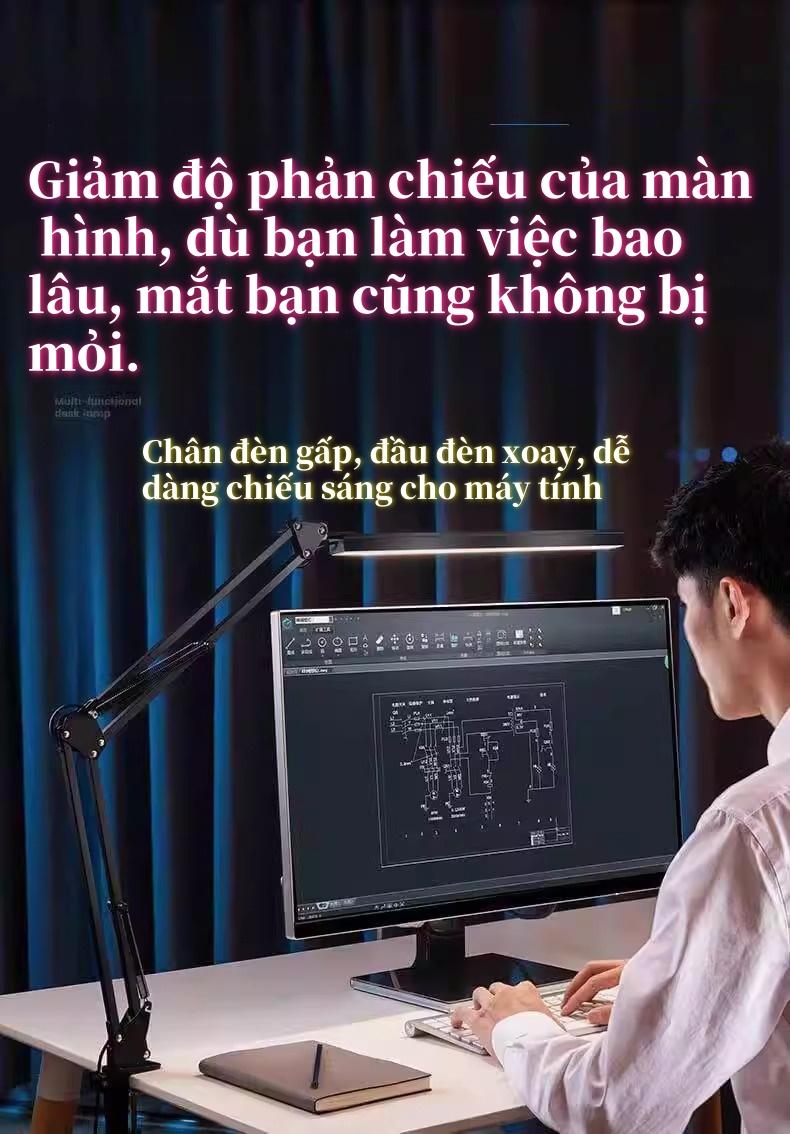 LED夹灯 智能多功能 角度灵活可调 三档色温 白光/黄光/中性光 安全无频闪 适用于房间工作与睡眠