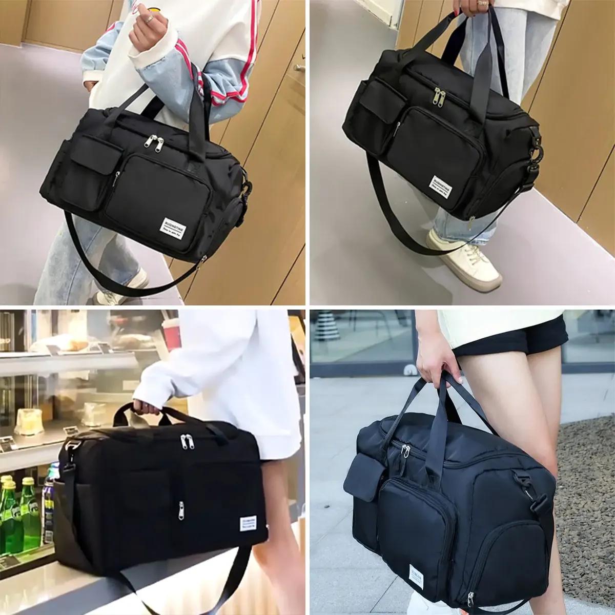健身旅行包 防水运动旅行袋 带独立鞋仓和干湿分离袋 可登机手提行李包 多功能旅行收纳包