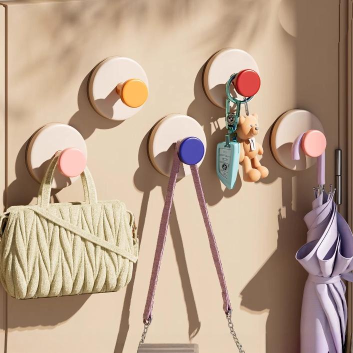 Heavy Duty Vacuum Suction Clothes Hooks for Door, Thick Plastic, Waterproof Mold Resistant, No Trace, Durable