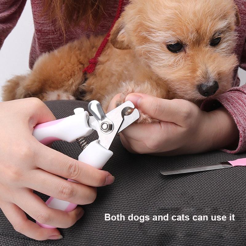 Silicon Handled Pet Nail Clippers with Stainless Nail File - Dog and Cat Grooming Scissors petgroomingtools