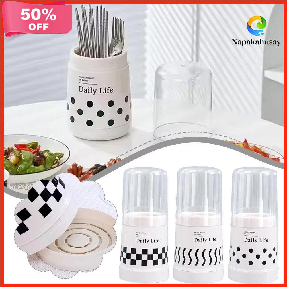 Kitchen Utensil Holder Dustproof Cover Multifunctional Drain Detachable Cage Flatware Chopstick Rack Daily Life Design