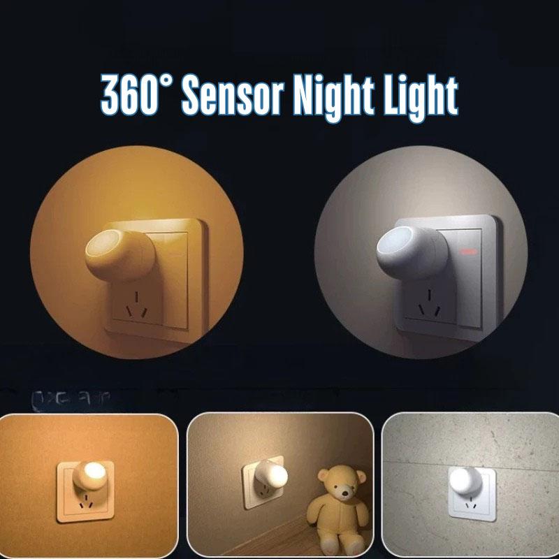 360° Sensor Night Light Eye Protection Reading Mini Lights Small Night Lighting with Bear Design
