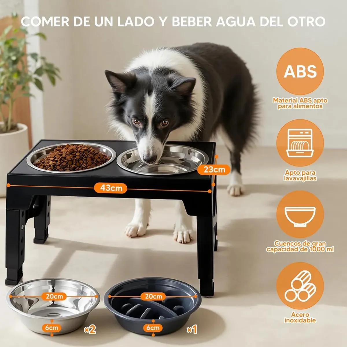 宠物喂食器可调节高度狗猫通用不锈钢碗慢食盘支架