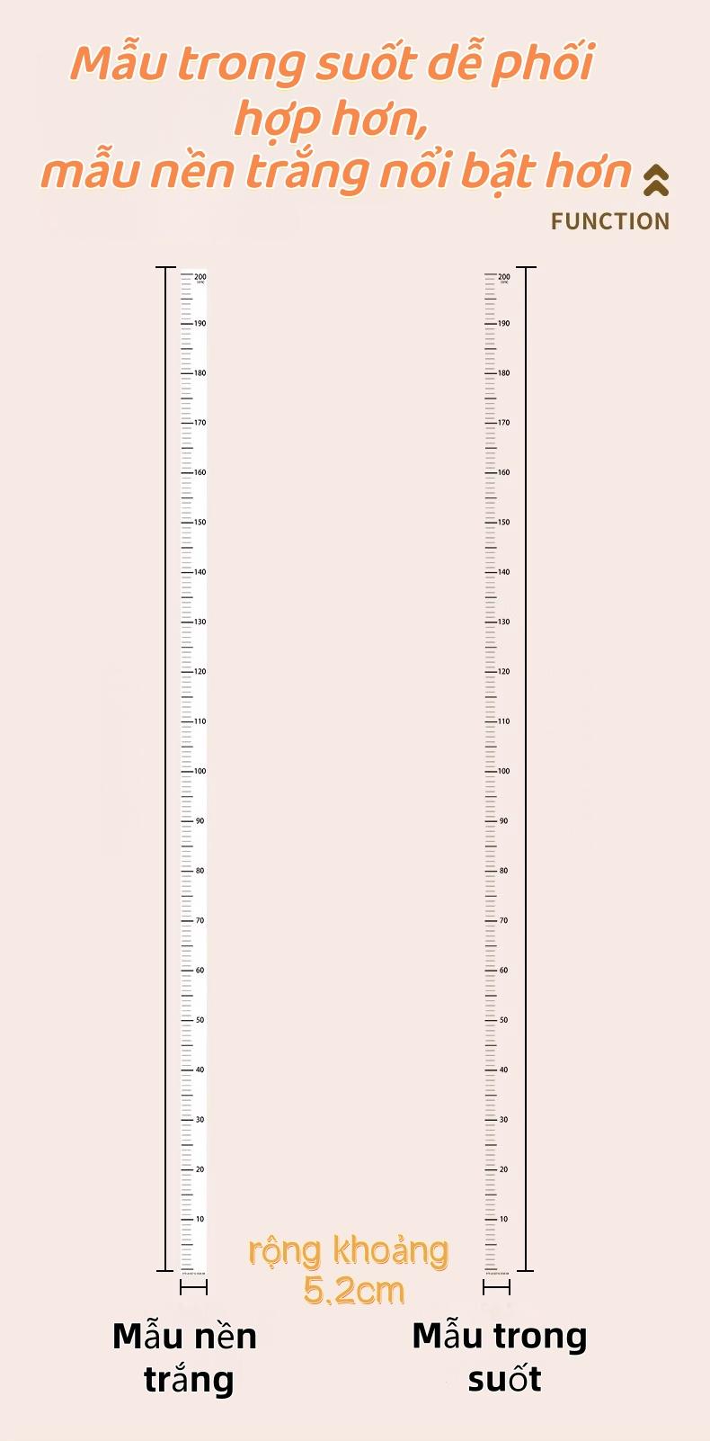 防水身高尺2M 透明/白底两种版本 方便记录日期 高品质