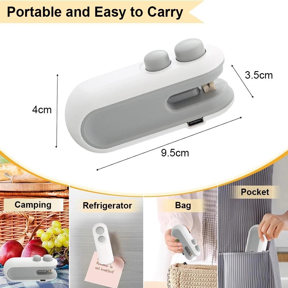 2 in 1 USB Rechargeable Heat Sealer with Cutter for Plastic Bag Household Food Vacuum Packaging