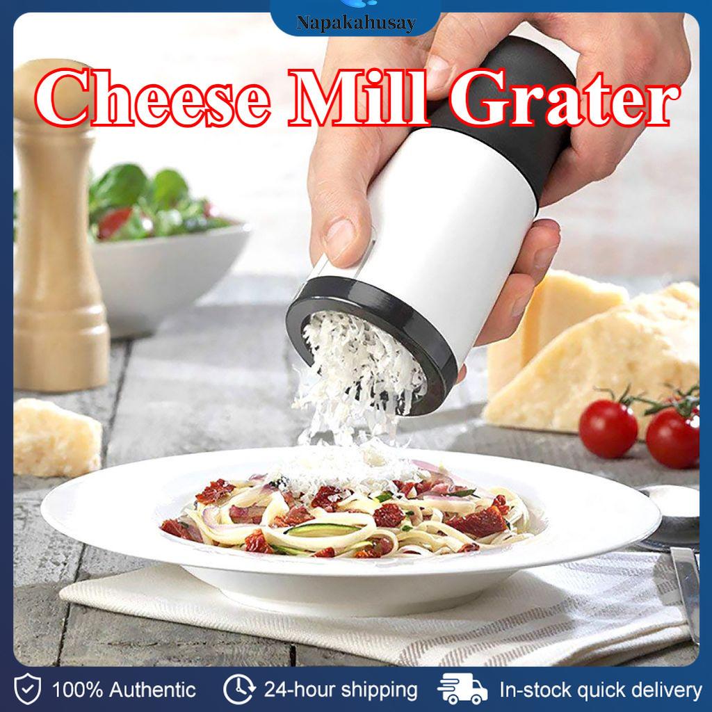 Napakathusay Fine & Course Cheese Mill Grater Handheld Butter Cutter ABS Stainless Steel Food Kitchen Tool Super Sharp Interchangeable Cutters Safe No Chemicals Shredder Utensils - Cover