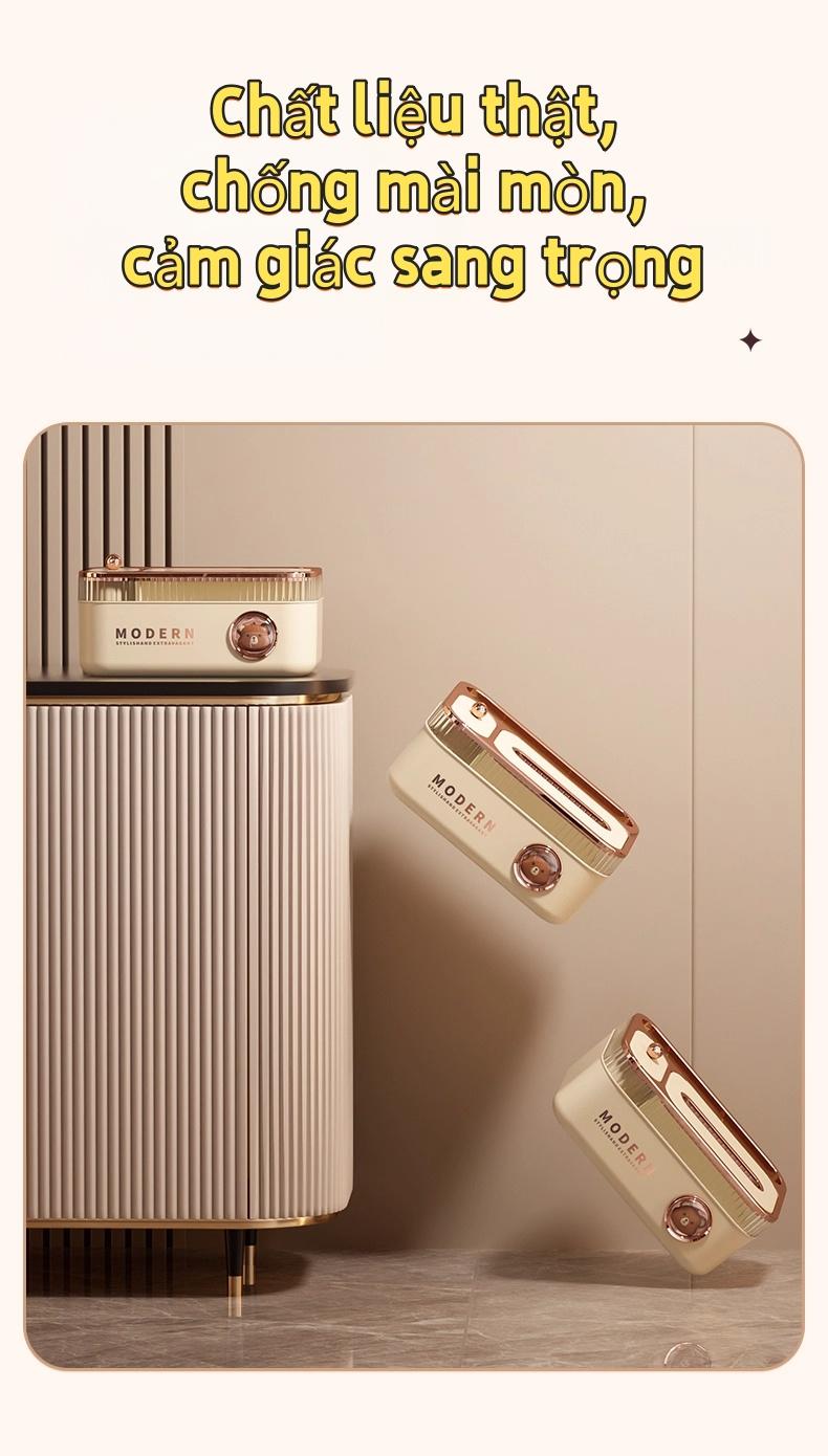 MODERN 多功能PP加厚纸巾盒 带弹簧防掉落 24x16.5x10.8cm 适用于办公桌卧室梳妆台