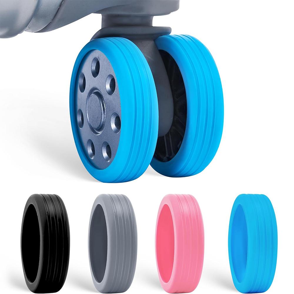 8Pcs Thicken Luggage Wheel Protector - Suitcase Reduce Noise Wheels Guard Cover - Silicone Luggage