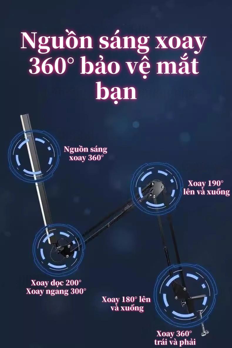 LED夹灯 智能多功能 角度灵活可调 三档色温 白光/黄光/中性光 安全无频闪 适用于房间工作与睡眠