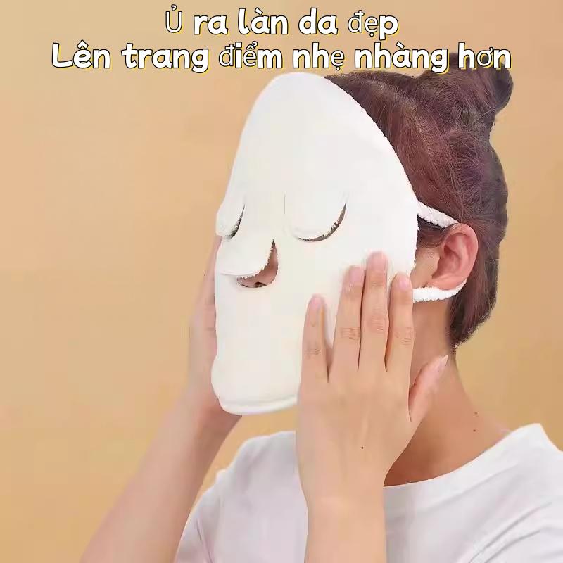 多功能冷热敷面巾 护肤面巾 眼口开口设计 紧密贴合面部 可搭配面膜或美容术后冷热敷使用 灵活多用
