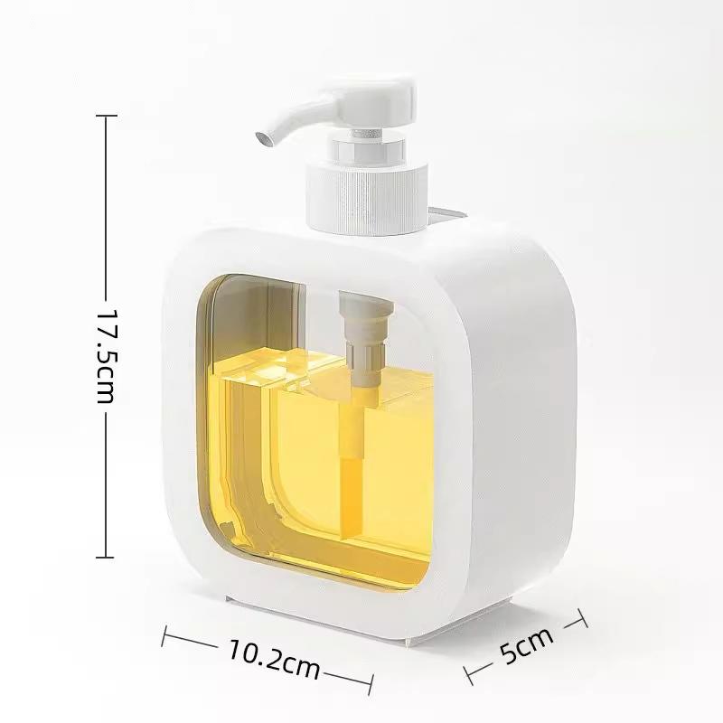 高档洗发水沐浴露洗手液分装瓶500ml 按压式泵头透明瓶身可视余量 浴室厨房适用