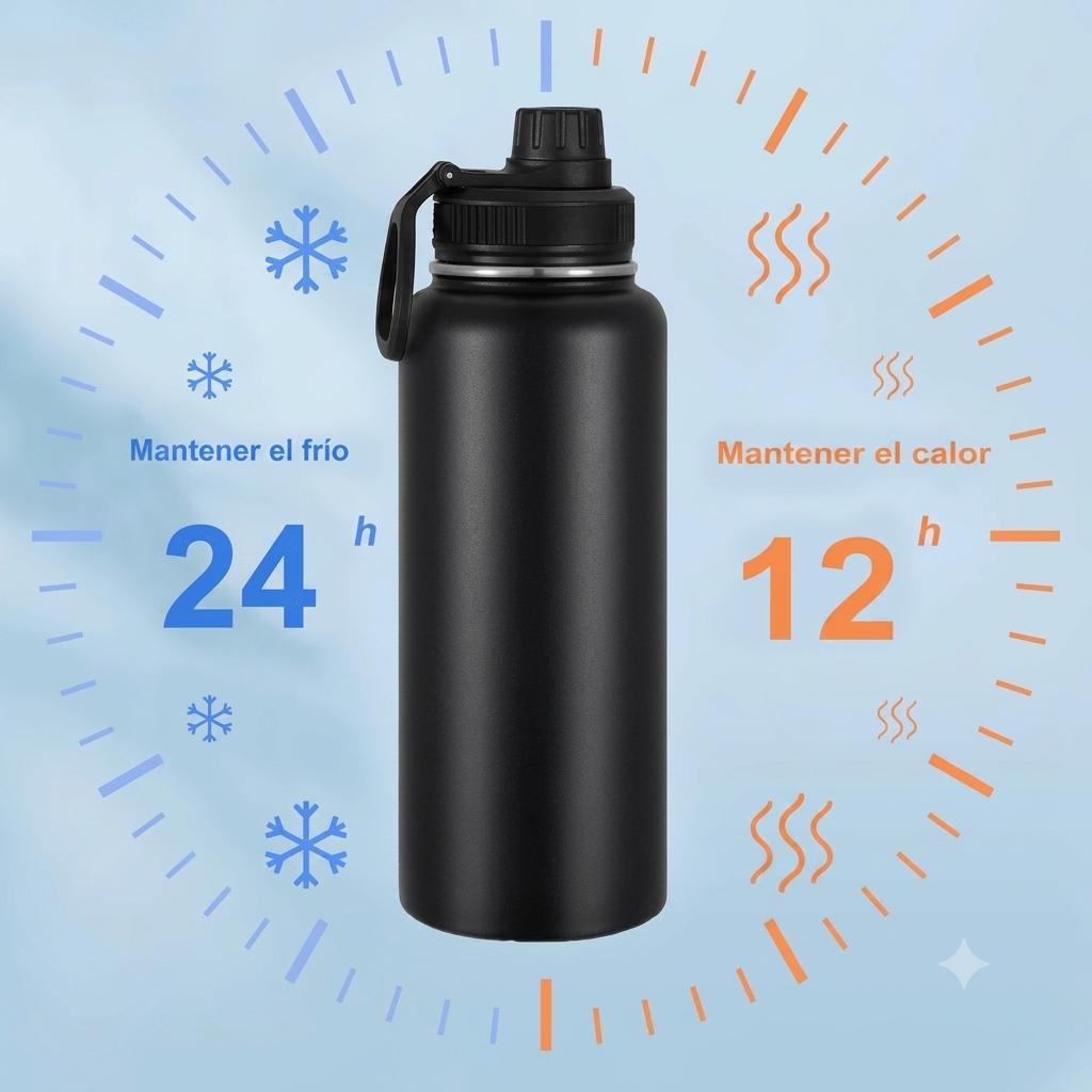 Vaso Termo Deportivo 1200ml Acero Inoxidable Con Popote Y Asa Portátil 24h Frío Para Gimnasio Y Oficina 10 Colores