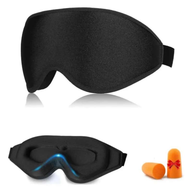Antifaz 3D Para Dormir Bloqueo Total De Luz 100% Máscara De Ojos Ergonómica Transpirable Con Tapones Para Viaje Y Siesta