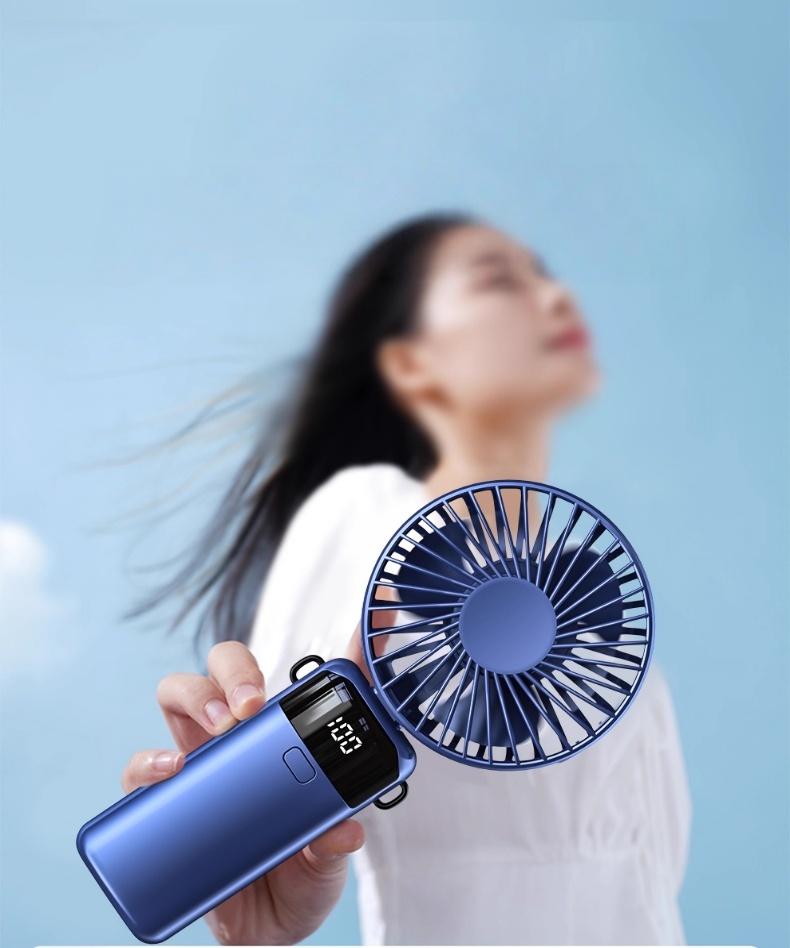 手持风扇 1200mAh 数显 精油扩散 便携折叠挂脖 大容量长续航 学习办公娱乐适用