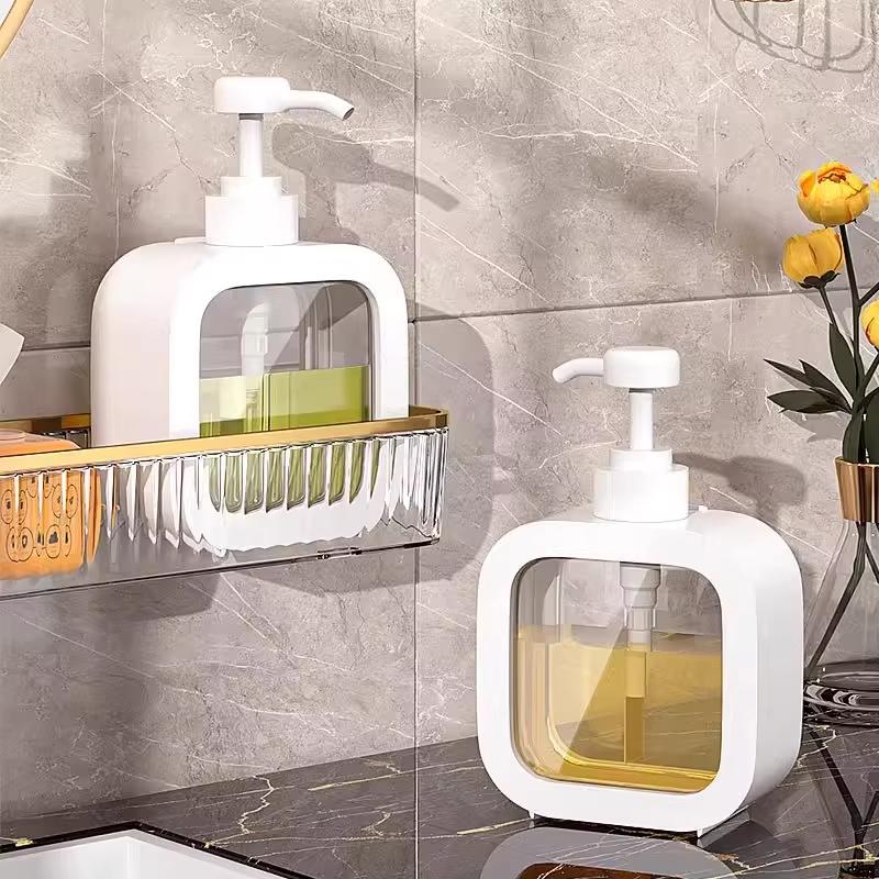 Premium 500ml Clear Dispenser Pump Bottle for Shampoo, Shower Gel & Hand Soap - Bathroom & Kitchen
