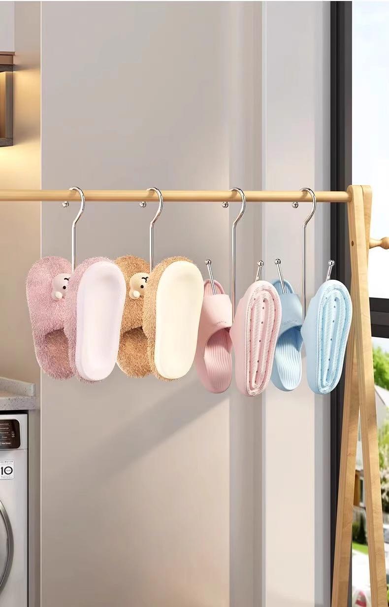不锈钢材质晾鞋架 高品质耐用 使用寿命超过20年 垂直晾晒速干 适合阳台和浴室 多用途便利