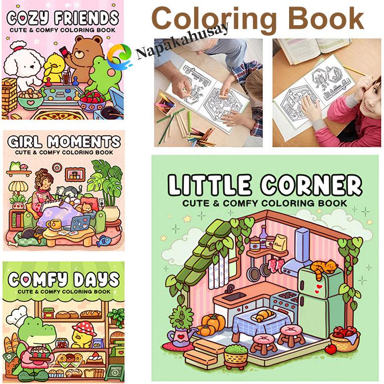 Coloring Book Cute Comfy Corner Relaxation Graffiti Art Activity Book for Kids Teens Adults