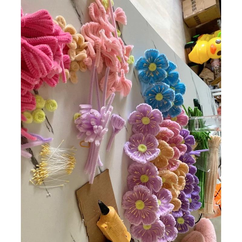 100根 直径8mm 毛根扭扭棒 手工DIY玩具制作材料 花艺材料 艺术材料 激发儿童想象力与创造力