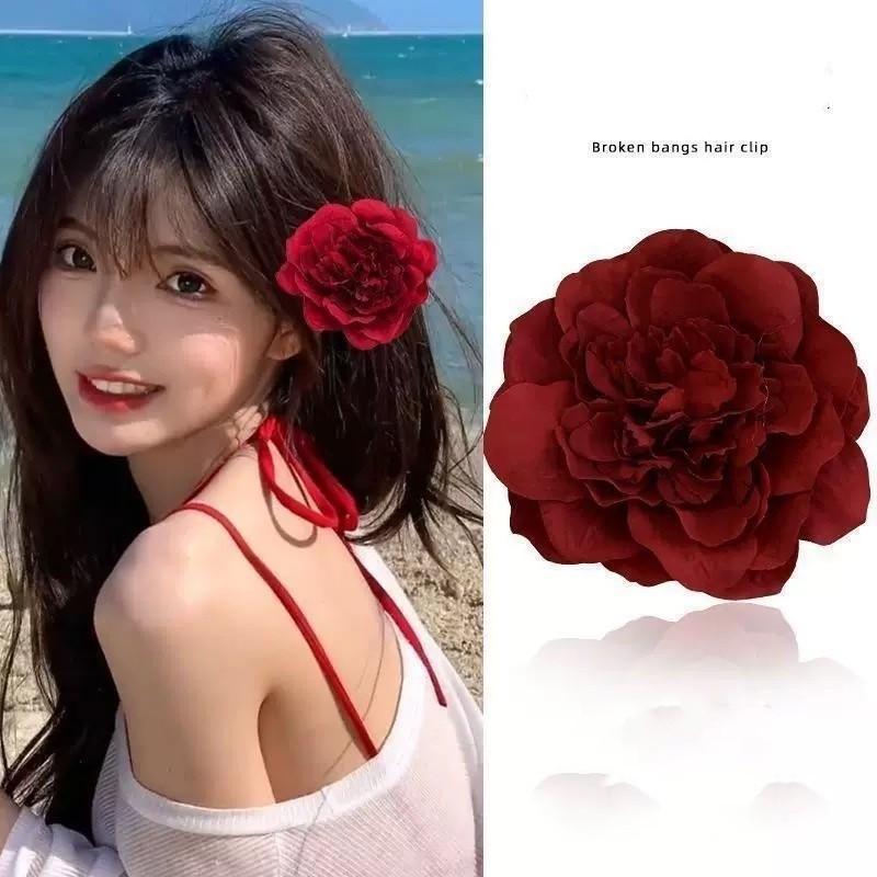 Simulation Flower Hair Clip Brooch Pin Artificial Floral Side Clip Beach Vacation Wedding Headwear