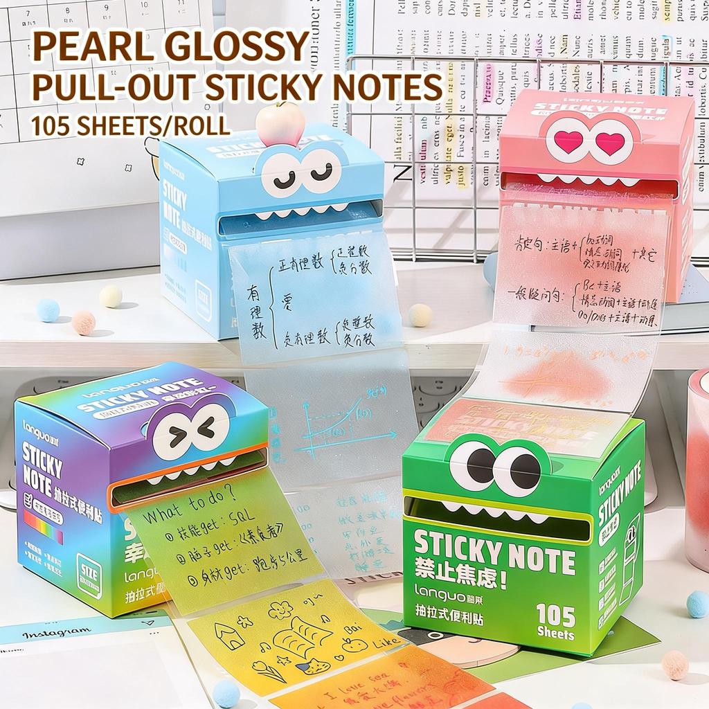 [COD] 105-Sheet Cute Transparent Pull-Out Memo Notes – Stylish & Practical Student Stationery