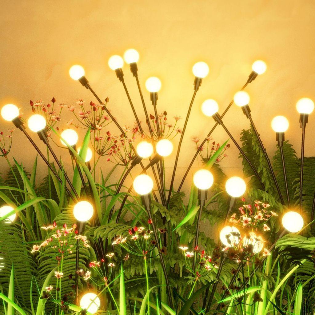 Outdoor Romantic Rocking Firefly LED Solar Lights for Garden Decoration