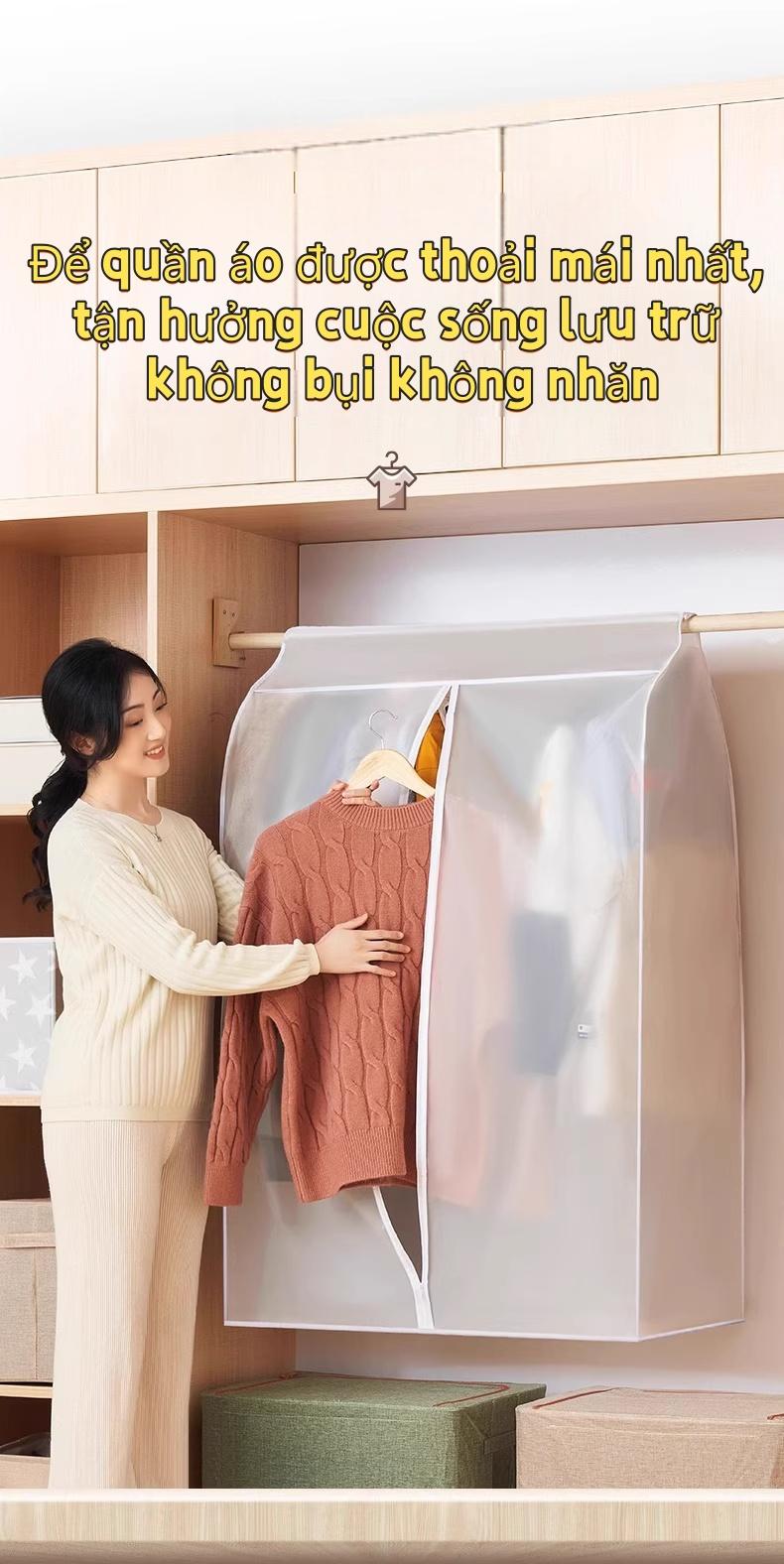 衣物防尘袋 3D PEVA 高级 60x50x90cm M/L/XL 防潮防霉透明耐用 节省衣柜空间