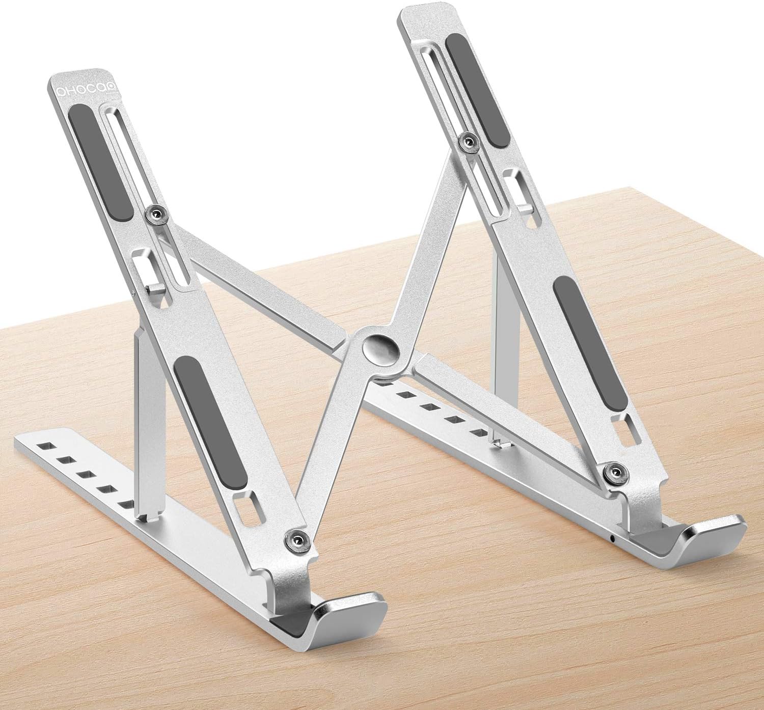 Soporte Para Laptop De Aluminio Ajustable Base Ergonómica Plegable Y Portátil Ventilación Universal Para Escritorio