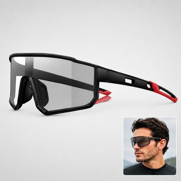 Lentes Fotocromáticos Deportivos UV400 para Ciclismo Gafas Unisex para Running Moto Pesca Senderismo con Lente Panorámico