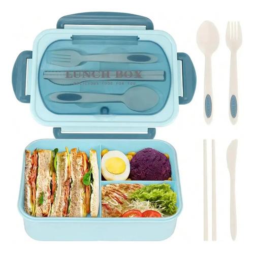 Bento Box Lonchera De 1.2L Con Compartimentos Bolsa Térmica Y Cubiertos Topér Hermético Para Oficina Escuela Y Almuerzo