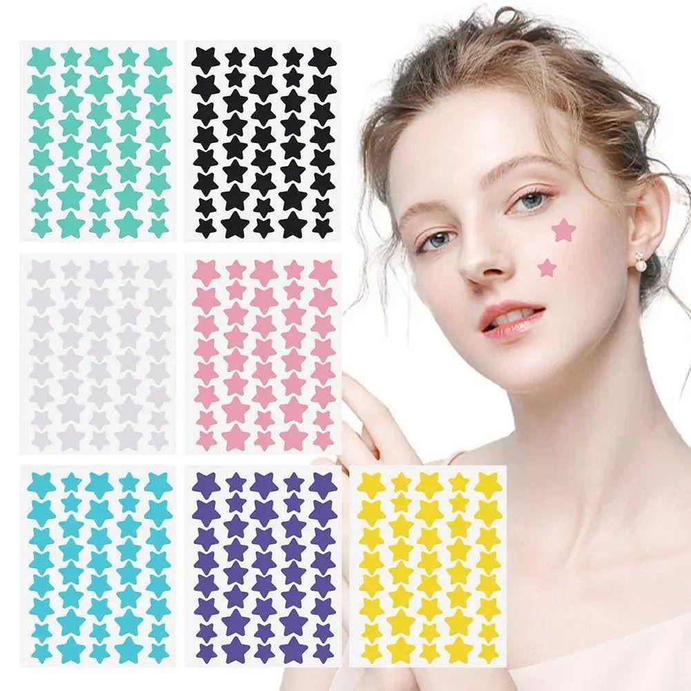 Star-Shaped Colorful Acne Patches, Effective Acne Removal, Suitable for All Skin Types, Easy to Use for Home Skincare