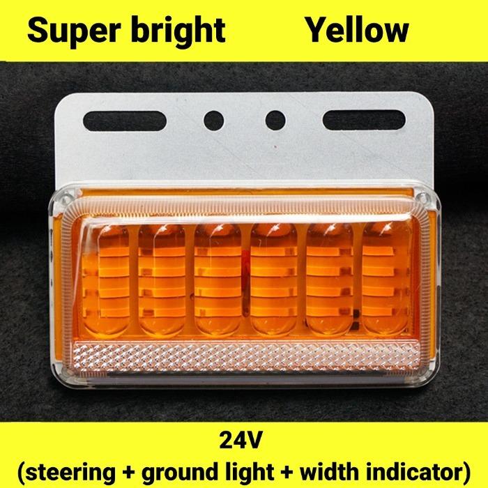 卡车侧灯 6D 24V LED 防水IP67 高亮40LED 黄蓝绿白 工程塑料铝合金板 适用于卡车巴士船房车侧标志灯